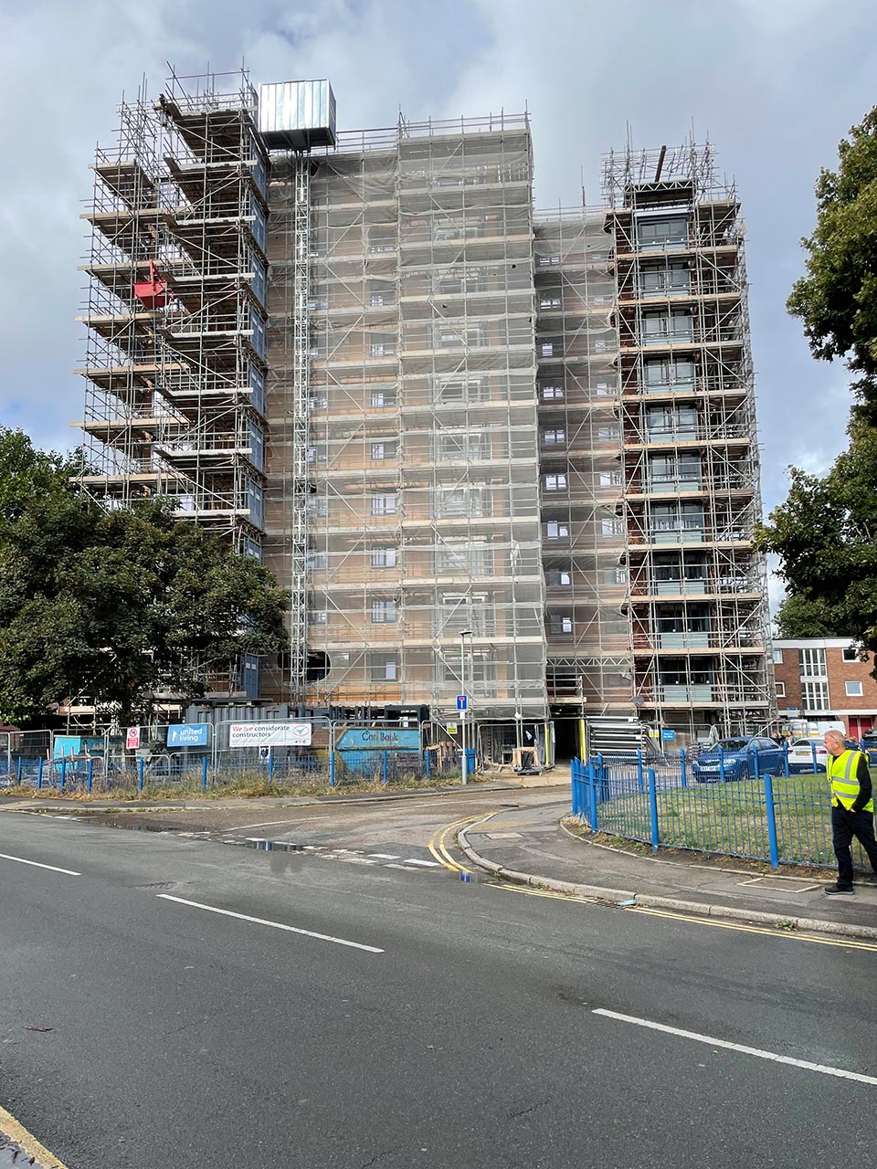 fire-door-installation-works-to-grenville-court-high-rise-block-of-flats-in-poole